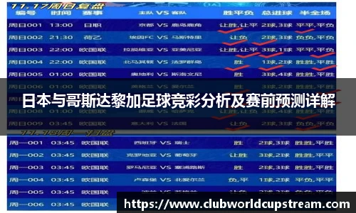 日本与哥斯达黎加足球竞彩分析及赛前预测详解